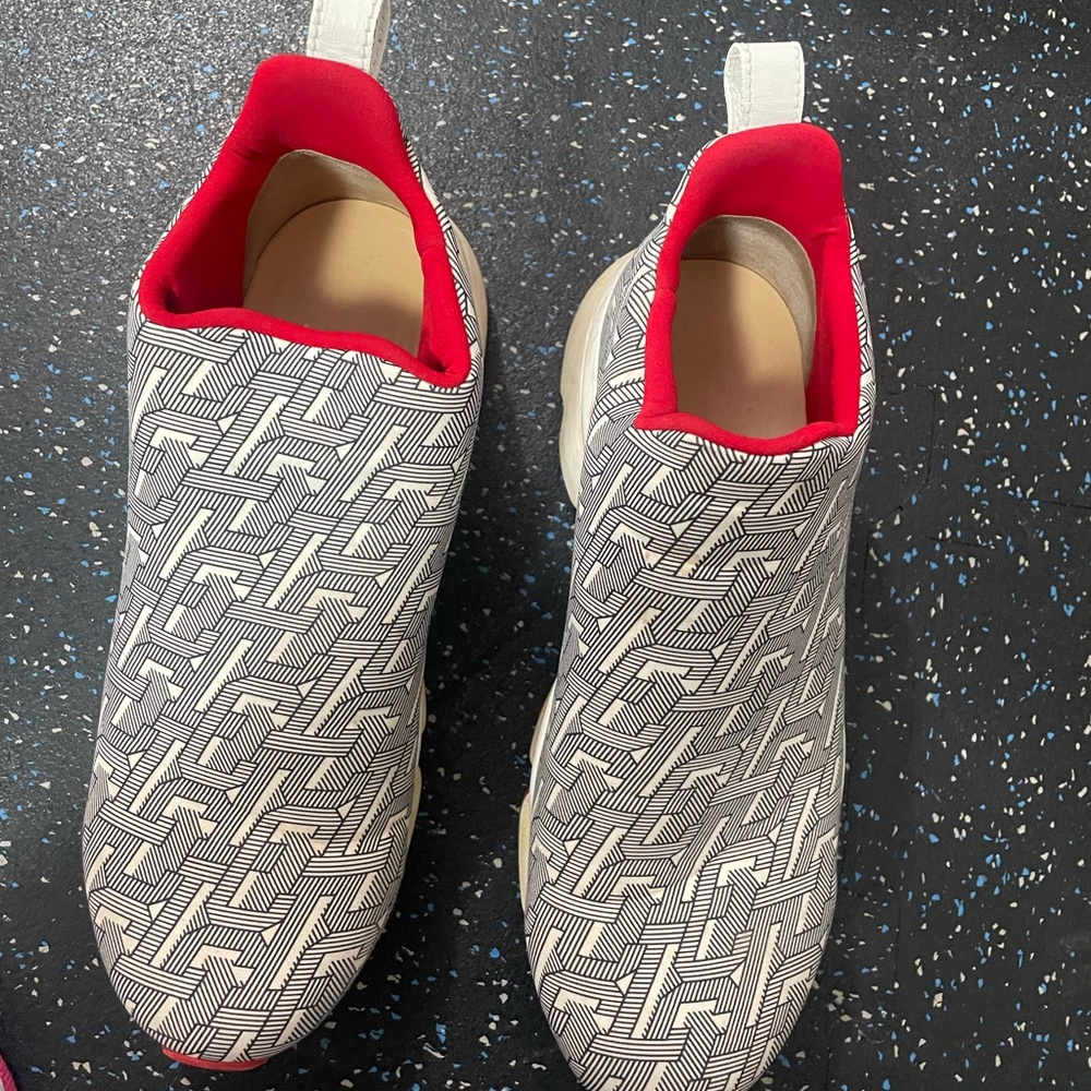 Christian Louboutin Black and White Geometric Sneakers